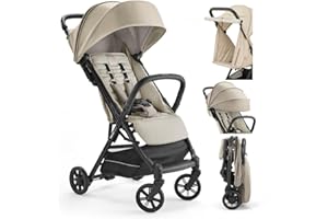 Inglesina Quid 2 Stroller - Alpaca Beige - Ultra Compact Lightweight Travel Stroller, Babies and Toddlers, Airplane Overhead, Foldable, Reclining Seat, Collapsible Canopy, 3 Months - 50 lbs, BPA Free