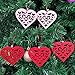 10 Set Valentine's Day Hanging Felt Heart Ornaments Red and Pink Heart Shaped Cutouts 2.4