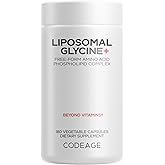 Codeage Liposomal Glycine+ Supplement - Free-Form Glycine 1,500 mg with Liposomal Delivery - 2-Month Supply - Amino Acid Capsules - Protein Support - Glycine Vitamins - 180 Capsules