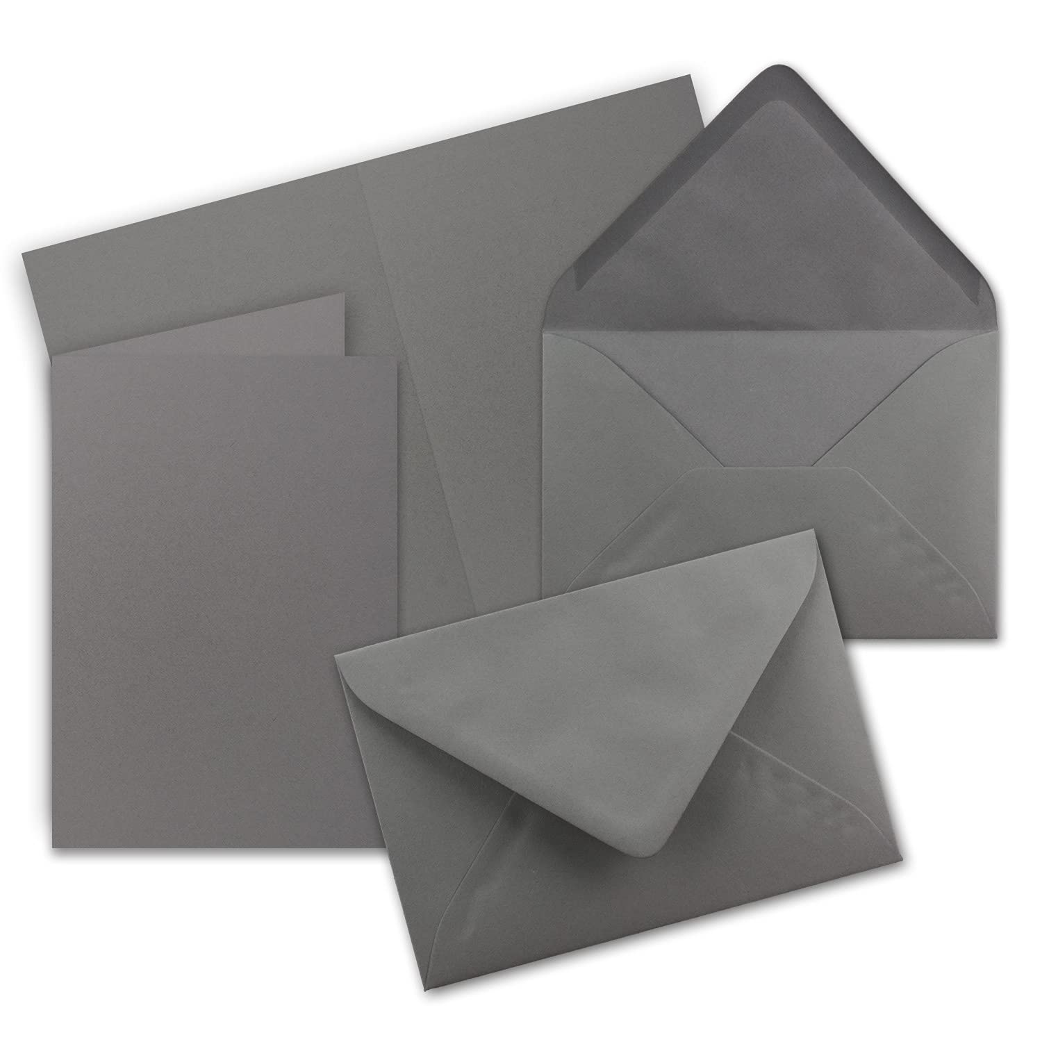 A5/C5 Sets Colourful Folded Card with Envelope, Fully Transparent 25 Sets 34-Dunkelgrau