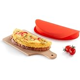 L&eacute;ku&eacute; Microwave Omelette Maker | Red | 100% Platinum Silicone Easy Steam Egg Omelette Cooker | Dishwasher, Freezer-Safe, Heat-Resistant Case | Recipes Included