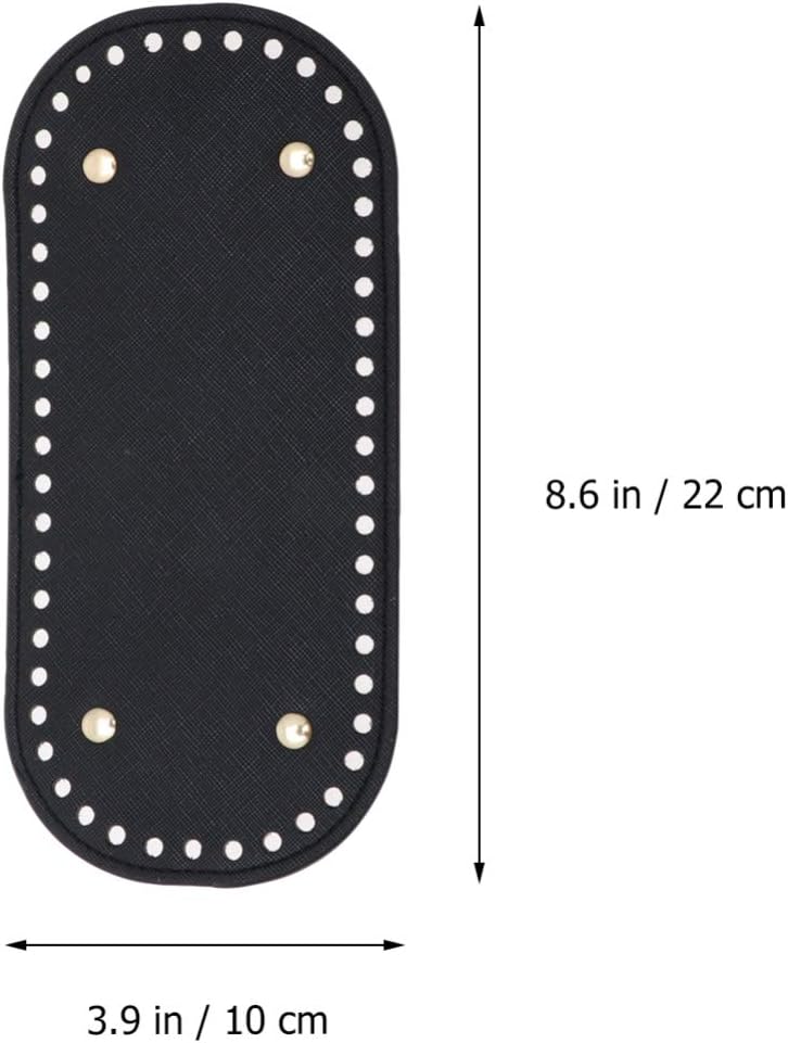 HEALLILY Leather Bag Bottom Oval Bag Bottom Base Bottom Shaper Pad for Shoulder Bag Handbag 22 * 10cm, Black, 22*10cm - Image 5