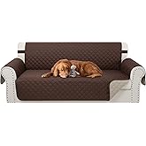 Luxshare Home Reversible Couch Cover for 3 Cushion Couch Sofa Cover Washable for Pet Friendly with Elastic Straps Water Repellent(Sofa, Chocolate/Beige)
