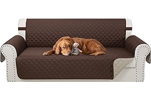 Luxshare Home Reversible Couch Cover for 3 Cushion Couch Sofa Cover Washable for Pet Friendly with Elastic Straps Water Repellent(Sofa, Chocolate/Beige)