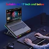 LIANGSTAR Laptop Cooling Pad 6 Fans 10 RGB Modes 7 Height Adjustable 11.3-17 in view 9