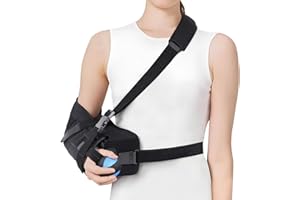 COZYHEALTH Abducted Shoulder Sling Immobilizer, Padded Rotator Cuff Support Brace with Removable Abduction Pillow and Exercise Ball for Right or Left Arm Pain Relief From Post-Surgery Recovery and Subluxation