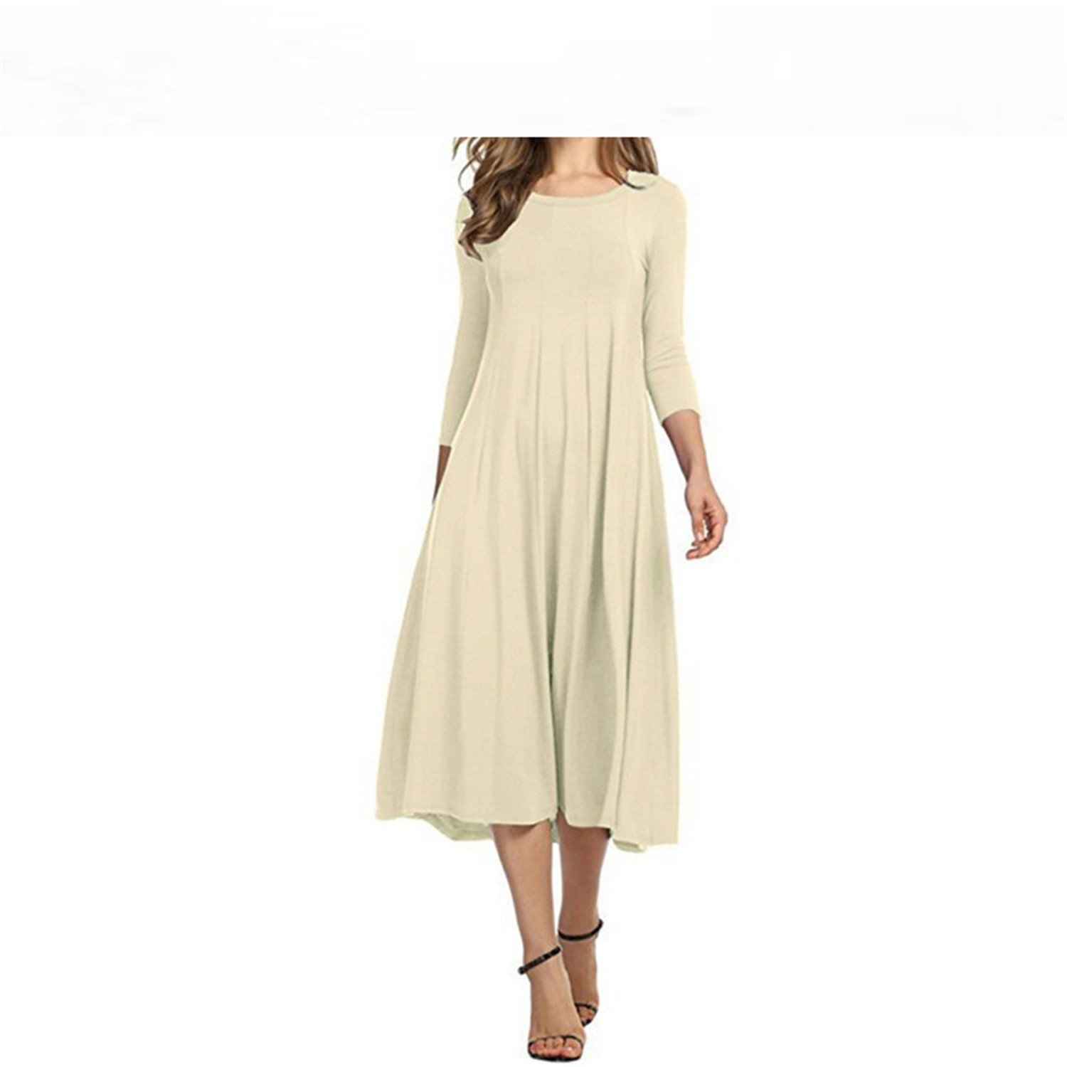 three quarter sleeve casual dresses