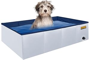 KOPEKS Outdoor Rectangular Swimming Pool Bathing Tub - Portable Foldable - Medium - 37" x 24" - Grey,KPS-1080