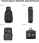 Pokarla 40L Foldable Rucksack Travel Hiking Daypack Lightweight Black view 7