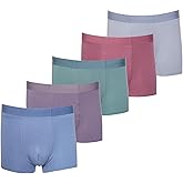 Allurelace Men's Boxer Briefs 5 Pack - Breathable Cotton Underwear Soft Moisture-Wicking w/Regular Leg Comfort Fit