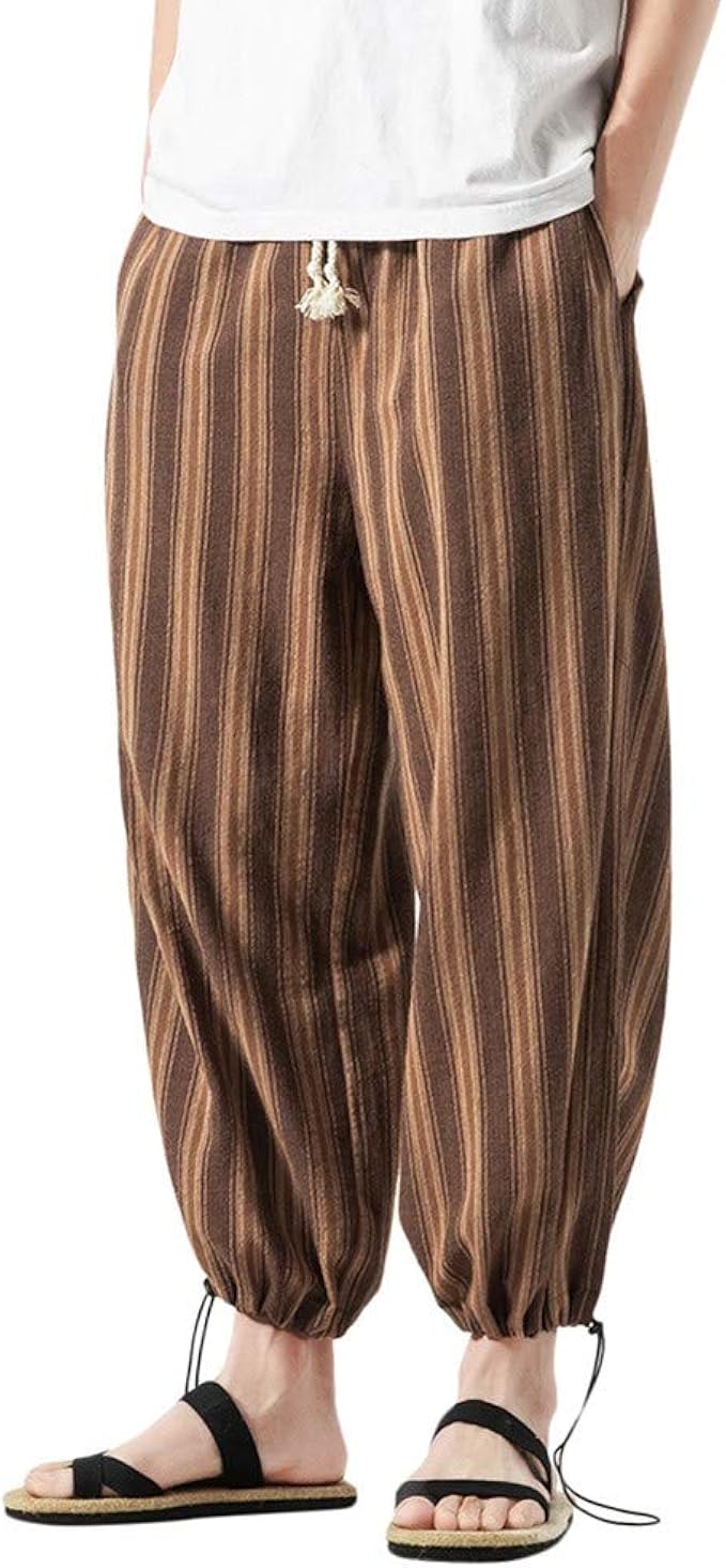 mens striped cropped trousers
