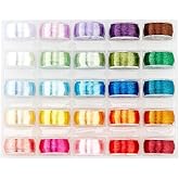 PH PandaHall 1640~1912 Yards Polyester Beading Thread 0.1mm Colorful Craft String 10 Colors High Gloss Single-Strand Thread Polyester Cord String for Hair Accessories Macrame Craft Jewelry Making