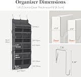 Lifewit Over the Door Storage 10-Section Clear Organizer 40 lb Load Grey view 2