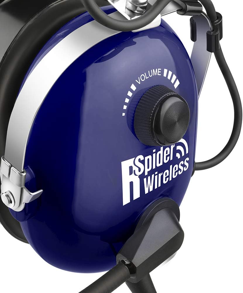 R SPIDER WIRELESS Pilot aviation headset for General Aircraft (Blue), Large - Image 5