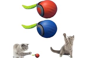 BAILCONTI Speedy Tail 2.0 Cat Toy, Power Ball 2.0 Cat Toy, Interactive Cat Smart Ball Toy 2.0, Automatic Power Rolling Ball for Indoor Cats, Smart Pet Toy Ball with USB Charging (Orange+Dark Blue)