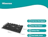 Hisense GG773B 75cm Gas Hob 5 Burners Built-In Tempered Glass Black view 3
