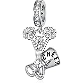 TYSO Cheer Charms 925 Sterling Silver Cheerleader Gifts Cheerleading Charms for Bracelets Cheer Up Gifts for Women Team Cheerleaders
