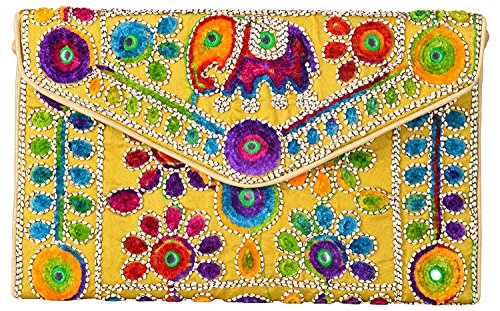 Rajasthani jaipuri art sling bag foldover clutch purse-…