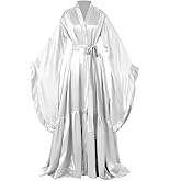 Daily Life Mall Women's Bridal Robes Old Hollywood Maternity Photoshoot Silk Bathrobe Long Lingerie Cover Up Nightgown