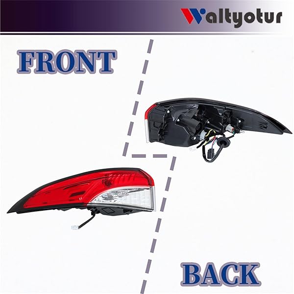 WALTYOTUR CLEAR LEN REAR OUTER TAIL LIGHTS BRAKE LAMP LEFT DRIVER SIDE TAIL LIGHT RED BRAKE LAMP REPLACEMENT FOR 2020-2021 COROLLA 81560-02C10