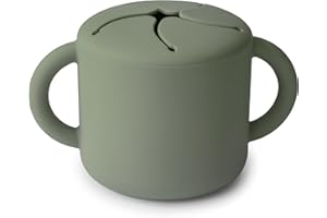 mushie Silicone Snack Cup | Spill Proof Food Container for Toddler and Baby (Dried Thyme)