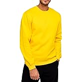 TUVEKE Men's Sweatshirts Soft Long Sleeve Crewneck Sweatshirt Midweight Fleece Sweat Shirt Breathable Pullover Sweater S-3XL