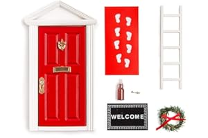 Tonttuovi Christmas Elf Wooden Miniature Red Magical Elf Doo kit Elf Door for Wall Elf Decoration Ideas Elf arrivial Back Activities