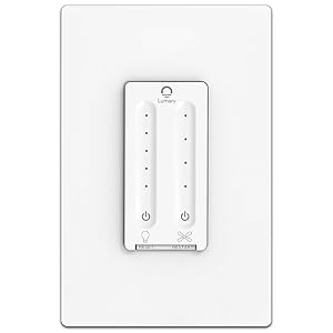 Smart Fan Control, Lumary Wi-Fi 4 Speed Ceiling Fan Wall Control with Light Dimmer Switch Compatible with Alexa & Google Assistant,Single Pole,Neutral Wire Needed,NO Hub Required