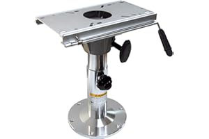 POROHOM Aluminum Adjustable Height Locking Boat Seat Pedestal with Slide，Boat Chair Base with height adjustable from 13 inches to 19 inches