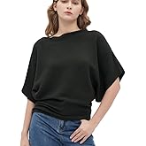 EDSTAR Women Dolman Batwing Sleeves Knitted Sweaters Winter Boat Neck Pullovers Tops