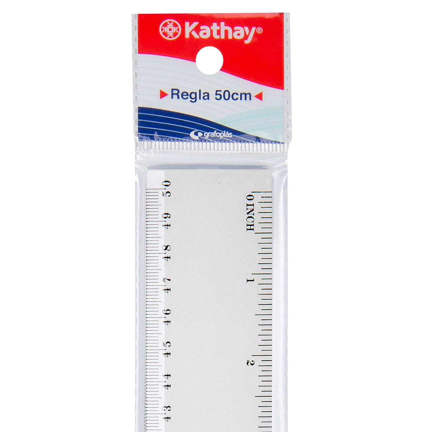 Kathay 86420400 50cm Clear Plastic Ruler Perfect for School Use