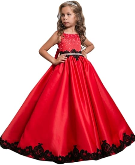 red gown for flower girl