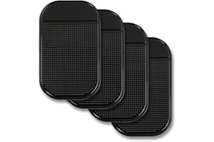 WaNana 2-4 Pack Anti-Slip Dash Mat Sticky Fixate Rubber Portable Washable Removable Reusable-Non Slip Sticky Dashboard Pad Cell Phone GPS Holder 4 Pack