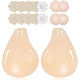 KLKIT Nipple Covers for Women, Push up Sticky Bra for Women, Reusable Invisible Seamless Silicone Adhesive Bras with Lift