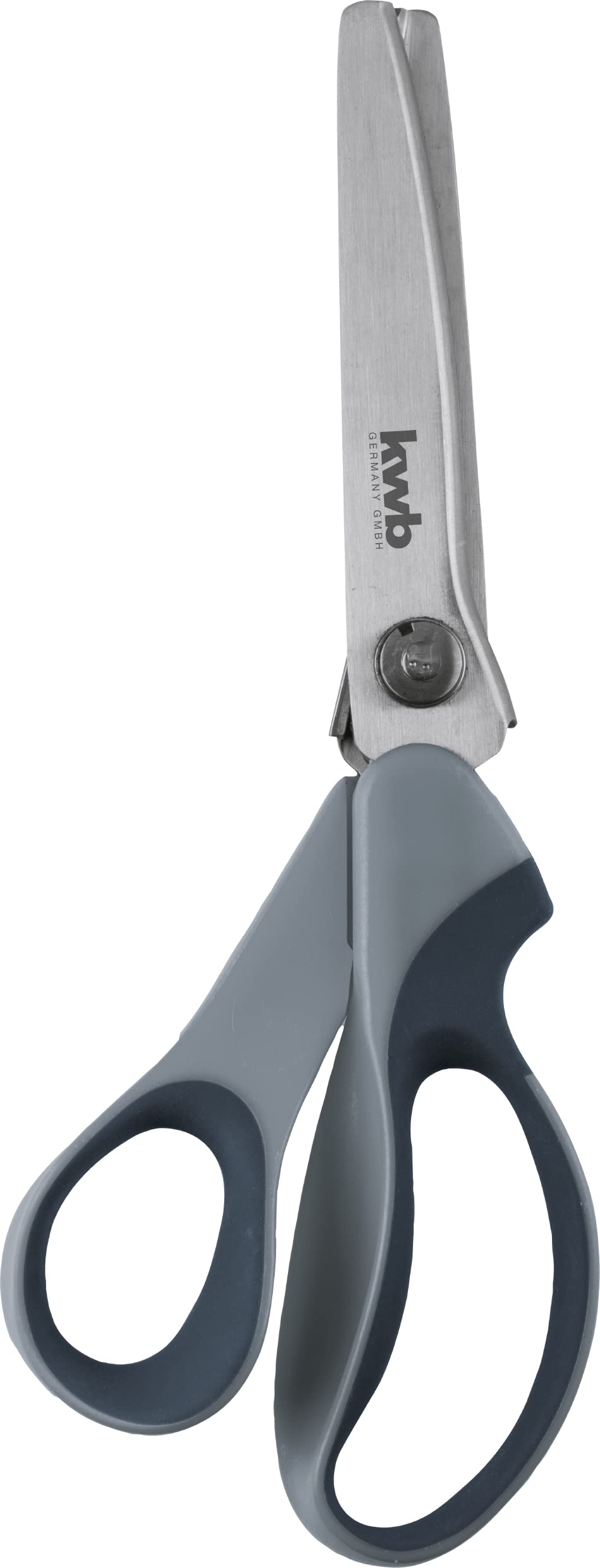 kwb Handicraft and Fabric Scissors Made of Stainless Steel, 235 mm Length, Extra Sharp, Pinking Shears in Black-Grey