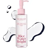 THE FACE SHOP Rice Water Bright Light Cleansing Oil, 5.0 fl. oz. | Removes Makeup &amp; Sunscreen, with Jojoba Oil, Gentle Pore Cleansing, Vegan Formula