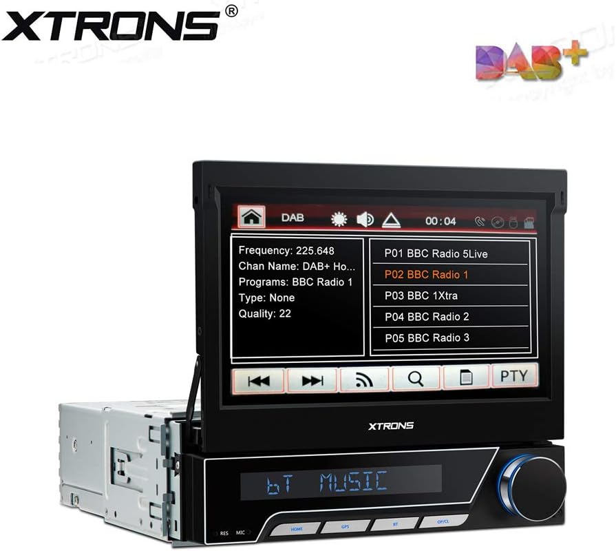 XTRONS Single 1 DIN Car Stereo Radio InDash Video Car DVD Player GPS