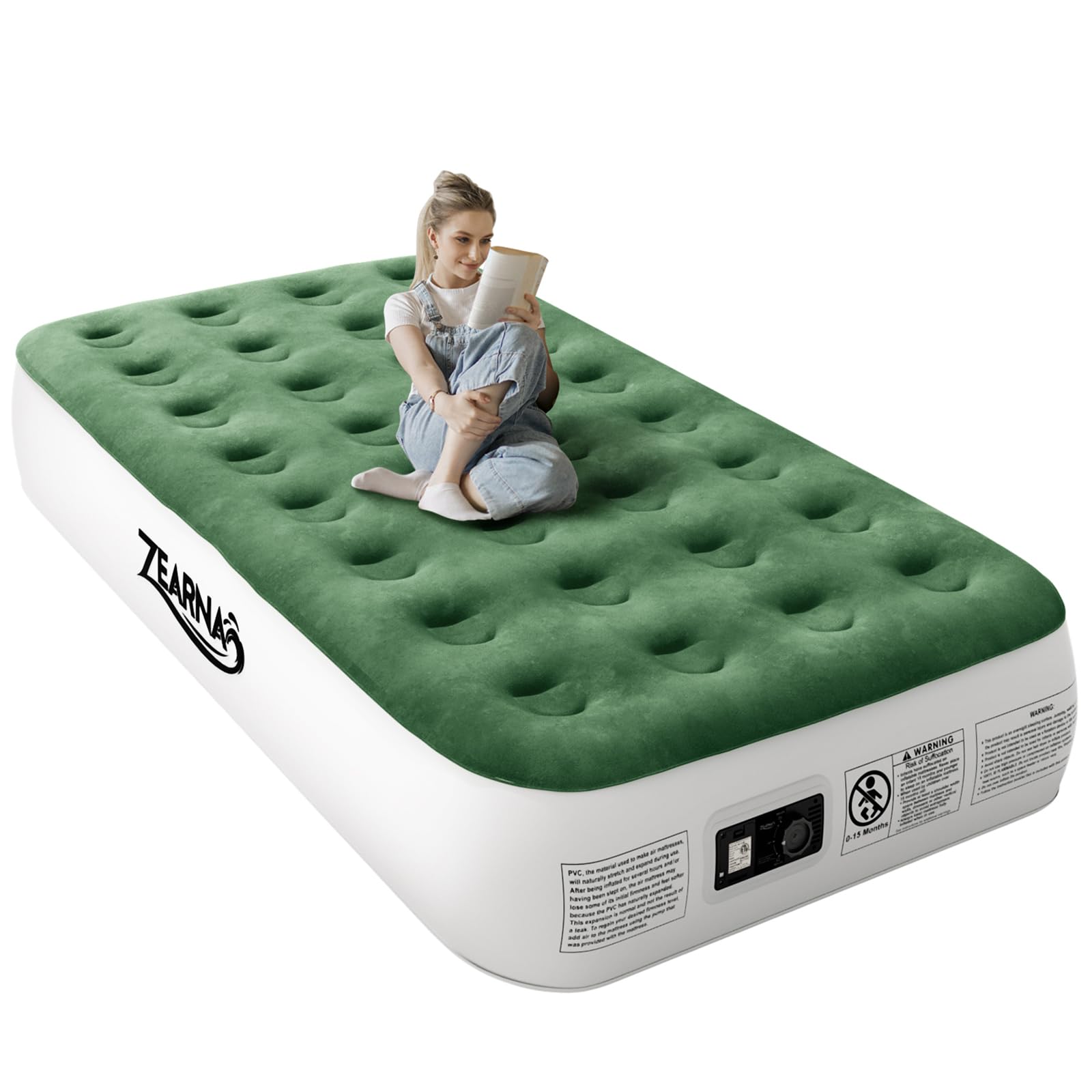 Photo 1 of Zearna Air Mattress with Built in Pump - Upgraded Twin Blow Up Mattress, 2 Mins Quick Self Inflatable, 13"/550lbs Max, Strong Support, No Lost Air, for Camping,Home,Guests,Portable Travel