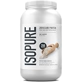 Isopure Zero Carb 100% Pure Whey Isolate Protein Powder, Lactose Free, Gluten Free, With Vitamins, Unflavored, 25g Protein Per Serving, 3 Lbs, 47 Servings