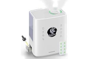 Homvana Humidifiers for Large Room Home Bedroom (up to 861ft²) 6.5L, 65H Top-Fill Warm and Cool Mist for Baby Kids Plants, Remote Control, with Distilled Sterilization, Quiet Sleep Mode, Ultrasonic