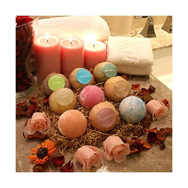 Bath Bombs Gift Set Natural Bath Supplies 9 Pcs Bath Set For Women Fragrance Organic Bath Gift Set 4.2 Oz