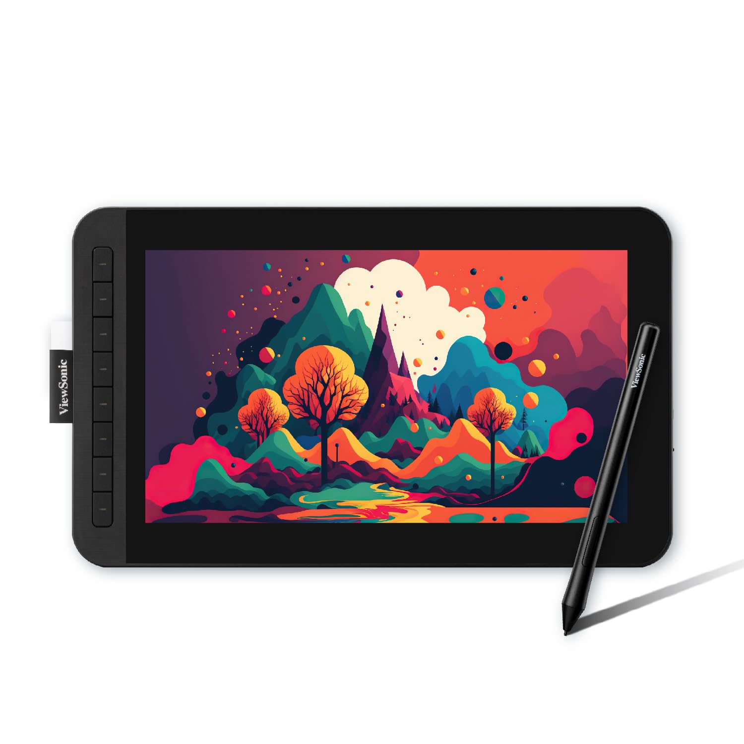 ViewSonic ID1230 Drawing Tablet with Full HD 12 Inches Display Screen, 8192 Pressure Sensitive Pro Pen 2 Tilt Recognition, Compatible with Mac and Windows