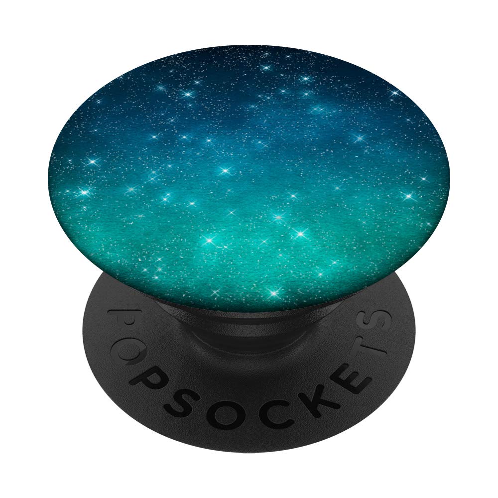PopSockets Starry Night Sky Stars Lovers Astrology Universe Blue Green PopSockets PopGrip: Swappable Grip for Phones & Tablets