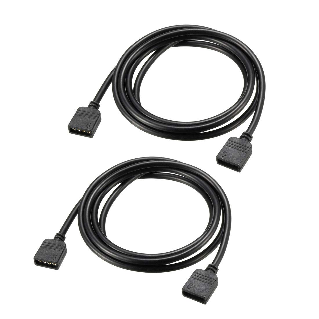 sourcing map RGB Splitter Cable Female to Female 4 Pin Extension Connector Cord Wire for 5050 3528 LED Light Strips 1M Length 2Pcs