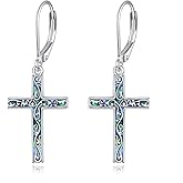 LUHE Sterling Silver Corss/Daisy/Musica Note Dangle Earrings for Women