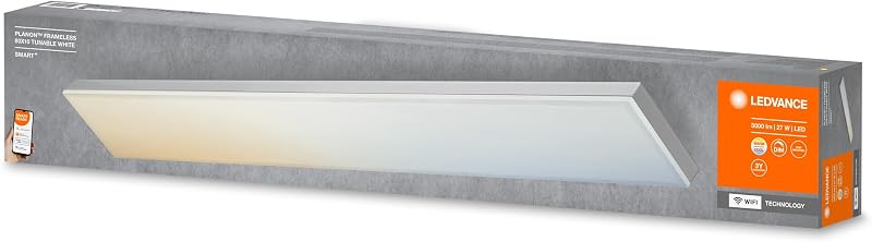 Plafonnier LED intelligent, panneau intérieur avec technologie WiFi, couleur de la lumière variable (3000K-6500K), 800mm x 100mm, compatible avec Google et Alexa, SMART+ WIFI PLANON FRAMELESS