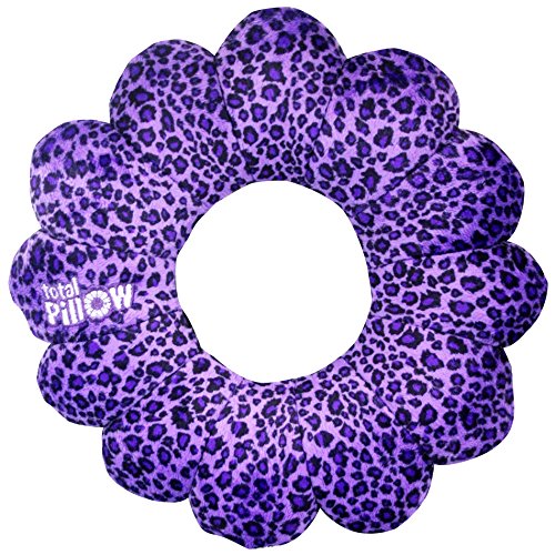 Total Pillow Microbead Portable Pillow - 2017 Exclusive Design - Use at Home or On The Go To Support Your Neck, Back and Knees - Orchid Cheetah