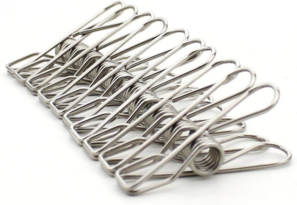 Z ZICOME 60 Pack Stainless Steel Clothes Pins Multi-Purpose Wire Clips, 2 Inch(5cm)