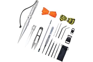 KOKKOYA 16 Pieces Paracord FID Set Knotters Tool Paracord Marlin Spike Knotter Tools with Paracord Lacing Needles,Multifunctional Weaving Tools
