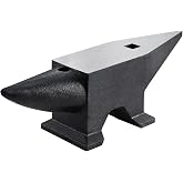 VEVOR Cast Steel Anvil, 132 Lbs/60kg Single Horn Anvil, High Hardness Rugged Round Horn Anvil Blacksmith, with Large Countertop and Stable Base, for Bending and Shaping